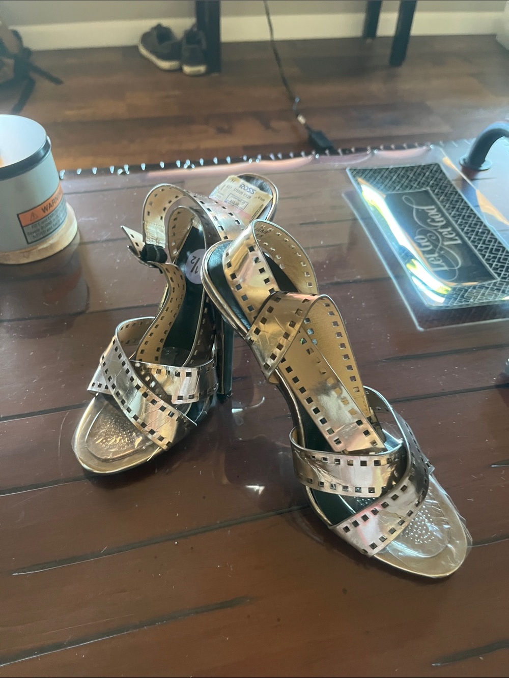 NEW paper Fox Metallic Gold Cutout High Heel Sandals